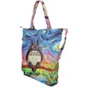 Cartoon Starry Night Art Van Gogh Parody Shoulder Tote Bag View2