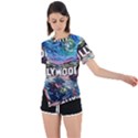 Hollywood Art Starry Night Van Gogh Asymmetrical Short Sleeve Sports T-Shirt View1