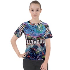 Hollywood Art Starry Night Van Gogh Women s Sport Raglan T-shirt
