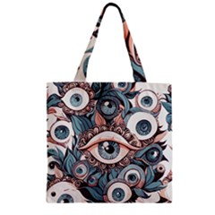 Eyes Pattern Zipper Grocery Tote Bag by Valentinaart