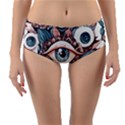 Eyes pattern Reversible Mid-Waist Bikini Bottoms View3