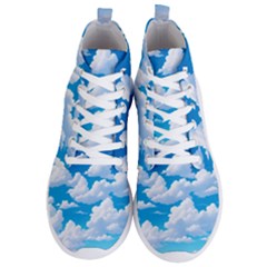 Sky Clouds Blue Cartoon Animated Men s Lightweight High Top Sneakers
