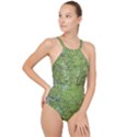 Map Earth World Russia Europe High Neck One Piece Swimsuit View1