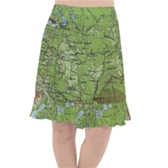 Map Earth World Russia Europe Fishtail Chiffon Skirt