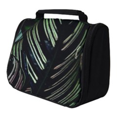 Calathea Leaves Strippe Line Full Print Travel Pouch (small) by Ravend