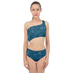 Space Seamless Pattern Spliced Up Two Piece Swimsuit