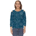Space Seamless Pattern Cut Out Wide Sleeve Top View1