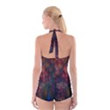 Peacock Feather Bird Boyleg Halter Swimsuit  View2