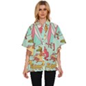 Summer Up Cute Doodle Women s Batwing Button Up Shirt View1