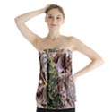 Japanese Painting Flower Peacock Strapless Top View1