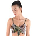 Japanese Painting Flower Peacock Woven Tie Front Bralet View1