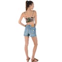 Japanese Painting Flower Peacock Woven Tie Front Bralet View2