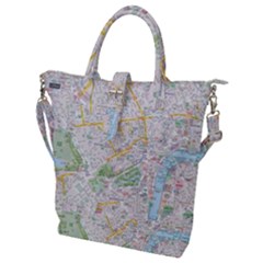London City Map Buckle Top Tote Bag by Bedest
