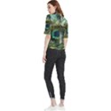 Peacock Feathers Frill Neck Blouse View2