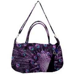 Purple Peacock Removable Strap Handbag by Bedest