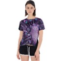 Purple Peacock Open Back Sport T-Shirt View1