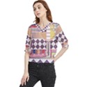 Abstract Shapes Colors Gradient Quarter Sleeve Blouse View1