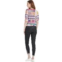 Abstract Shapes Colors Gradient Quarter Sleeve Blouse View2