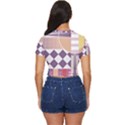 Abstract Shapes Colors Gradient Side Button Cropped T-Shirt View4