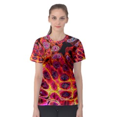 Fractal Black Texture Wallpaper Art Design Women s Sport Mesh T-shirt