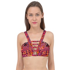 Fractal Black Texture Wallpaper Art Design Cage Up Bikini Top
