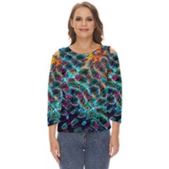Fractal Abstract Waves Background Wallpaper Cut Out Wide Sleeve Top