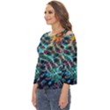 Fractal Abstract Waves Background Wallpaper Cut Out Wide Sleeve Top View2