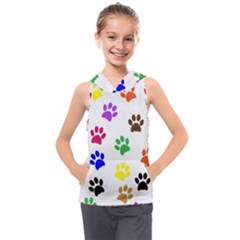 Pawprints-paw-prints-paw-animal Kids  Sleeveless Hoodie