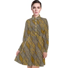 Background-batik Long Sleeve Chiffon Shirt Dress