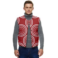 Background-red Men s Button Up Puffer Vest	