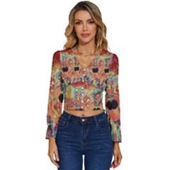Indonesia-lukisan-picture Long Sleeve V-neck Top
