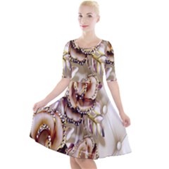 Butterfly Dreams, Bonito, Butterfly, Dream, Flower, Girly Quarter Sleeve A-line Dress