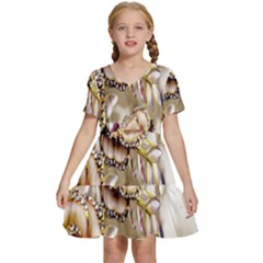 Butterfly Dreams, Bonito, Butterfly, Dream, Flower, Girly Kids  Short Sleeve Tiered Mini Dress