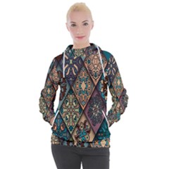 Flower Texture, Background, Colorful, Desenho, Women s Hooded Pullover
