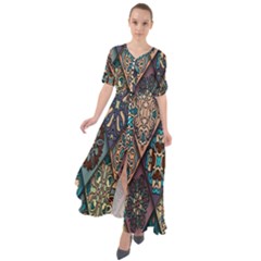Flower Texture, Background, Colorful, Desenho, Waist Tie Boho Maxi Dress