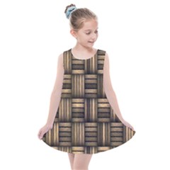 Brown Weaving Texture, Macro, Brown Wickerwork Kids  Summer Dress