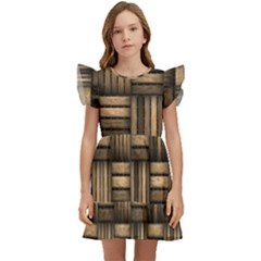 Brown Weaving Texture, Macro, Brown Wickerwork Kids  Winged Sleeve Dress