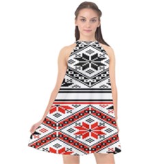 Bulgarian Halter Neckline Chiffon Dress 