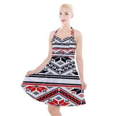 Bulgarian Halter Party Swing Dress 