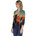 New York City Skyline Usa Women s One-Button 3/4 Sleeve Short Jacket View2