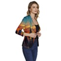 New York City Skyline Usa Women s One-Button 3/4 Sleeve Short Jacket View3