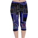 Blue Computer Monitor With Chair Game Digital Art Velvet Capri Leggings  View1