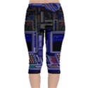 Blue Computer Monitor With Chair Game Digital Art Velvet Capri Leggings  View2