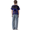Blue Computer Monitor With Chair Game Digital Art Kids  Cuff Sleeve Scrunch Bottom T-Shirt View2