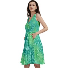Retro-03 Sleeveless V-neck Skater Dress With Pockets