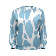 Cow Print, Aesthetic, Y, Blue, Baby Blue, Pattern, Simple Women s Sweatshirt