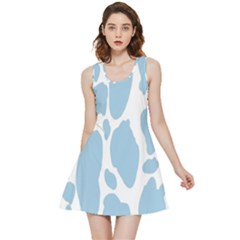 Cow Print, Aesthetic, Y, Blue, Baby Blue, Pattern, Simple Inside Out Reversible Sleeveless Dress