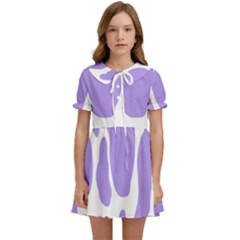 Cow Print, Aesthetic,violelilac, Animal, Purple, Simple Kids  Sweet Collar Dress