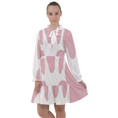 Cow Print, Pink, Design, Pattern, Animal, Baby Pink, Simple, All Frills Chiffon Dress