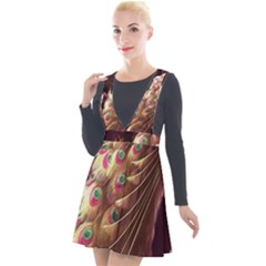 Peacock Dream, Fantasy, Flower, Girly, Peacocks, Pretty Plunge Pinafore Velour Dress